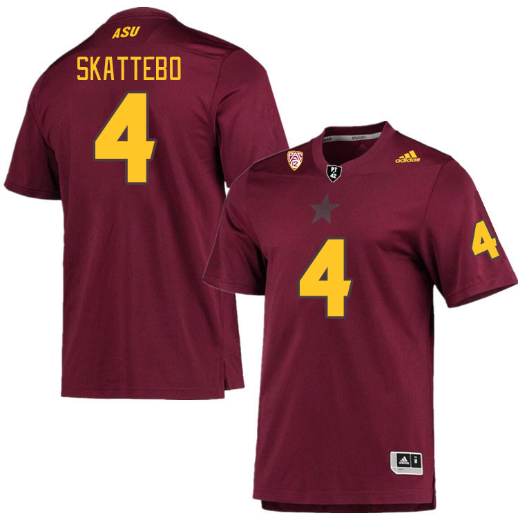 Men #4 Cameron Skattebo Arizona State Sun Devils College Football Jerseys Stitched Sale-Maroon